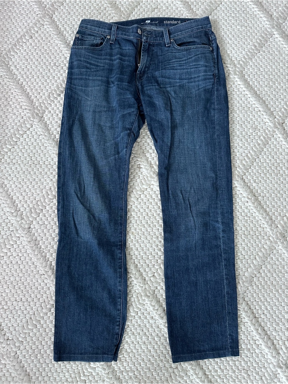Men's Dark Blue Straight-Leg Jeans